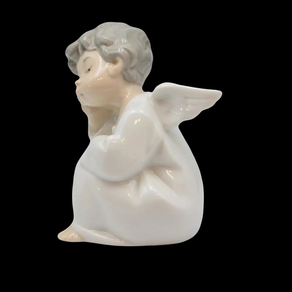 Lladro #4530 Setting Angel Thinking - Picture 7 of 8